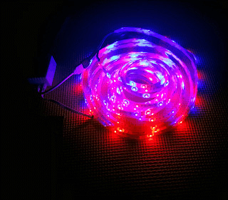 led灯带12v3528灯条led七彩流水 遥控滴胶防水摩托车汽车跑马灯