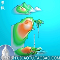 Landscape Figures Seniors Fishing Boats Fishing Landscape Scenery Pendants Fine Sculptures JDP Reliefs Plot BMP Grayscale