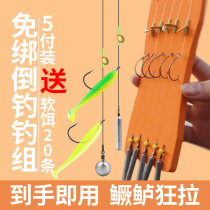 Luya bait reverse hook soft worm fishing group reverse fishing bullet lead pendant Carlo long throw special anti-hanging bottom column ball type