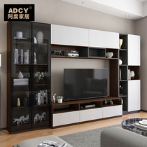 Light Extravagant TV Cabinet Modern Minimalist Background Wall Furniture Trim Cabinet Nordic Living Room Wall Cabinet Glass TV Cabinet