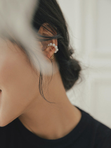 Advanced feel painless ear clip Sterling Sterling Silver niche 2021 New trenderwork pearl ear clip earrings without ear hole female