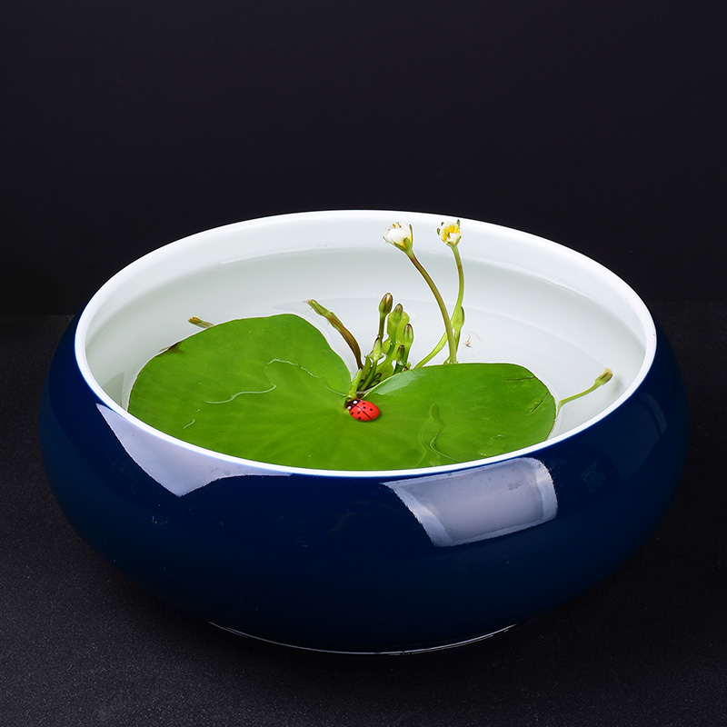 Ceramic household ideas without hole water raise the plants copper bowl lotus basin water lily grass withered lotus hydroponic refers to flower pot