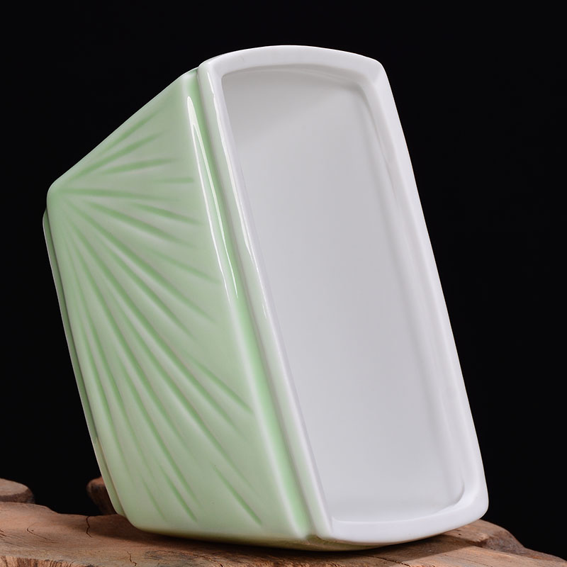 Square ceramic flower POTS triangle large money plant celadon orchid pot pot meat meat, green potted the plants, fleshy