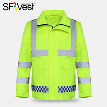 reflective raincoat men's electric vehicle traffic new road thickening adult split suit fluorescent yellow