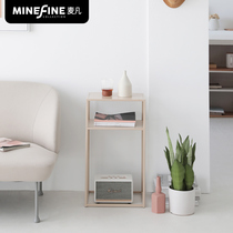 MINEFINE) Danish design)Simple sofa side table Nordic style living room wrought iron floor double shelf