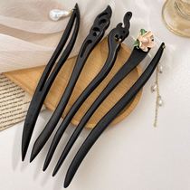 New Chinese style ebony hairpin female summer ancient style simple hairpin hairpin wooden high-end hairpin temperament headdress
