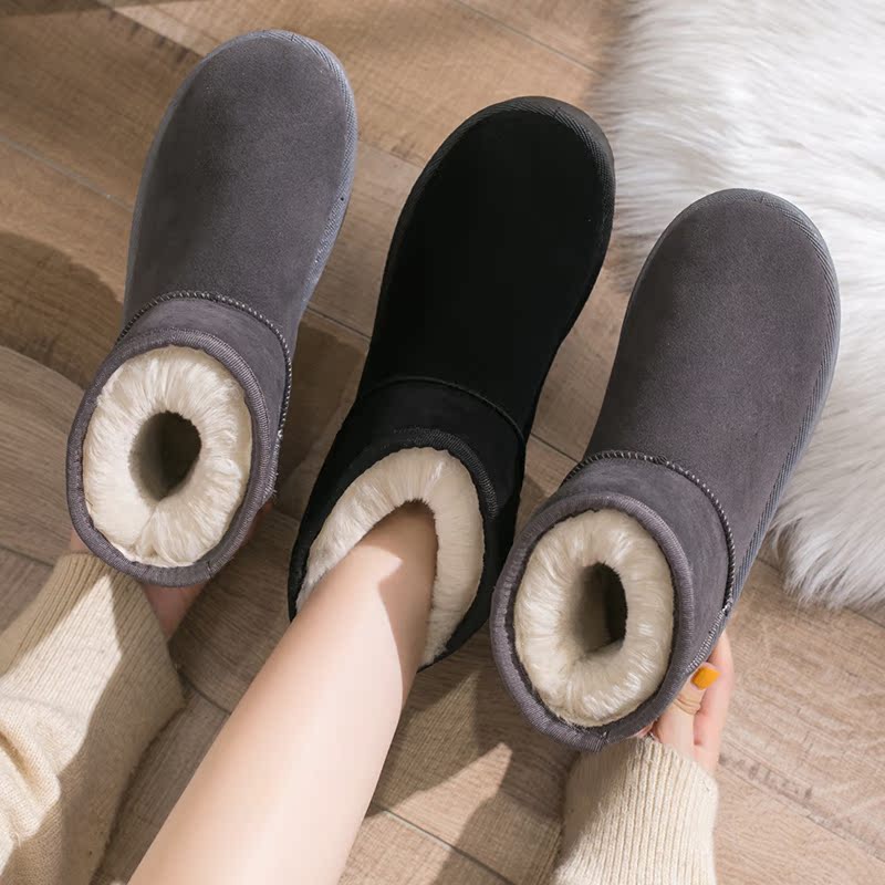 Snowy Boots Woman Short Cylinder 2023 New Winter Snowy Cotton Shoes Plus Suede Thickened Bread Shoes Non-slip Warm Women Boots-Taobao