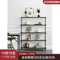 Bookshelf display Nordic British original imported oak cast iron process four-layer bookshelf cutter 「 tree squeak」