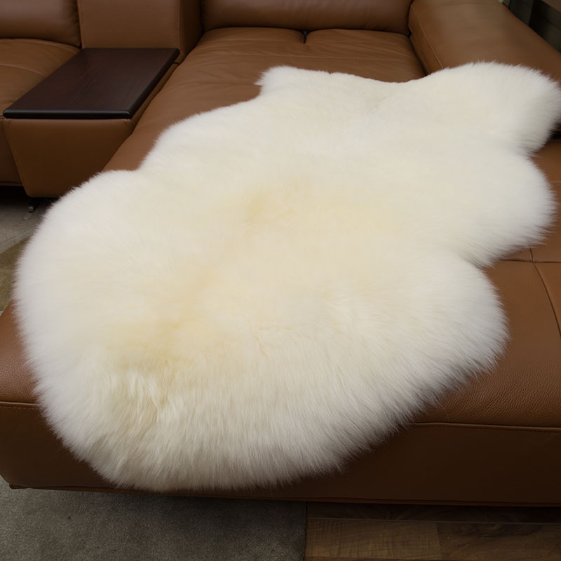 pure wool rug bedroom wool sofa cushion European style floating window cushion bed edge blanket fur integrated sheep leather cushion