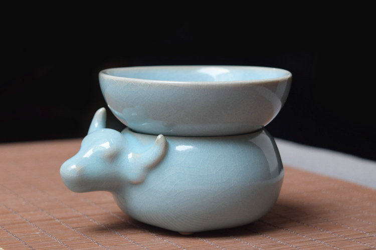 朱家汝窑卧牛茶滤茶漏过滤网 朱法喜原产地汝州汝瓷茶具茶道零配