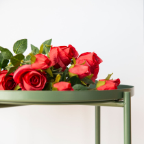 Hot selling single-branch simulation rose flower flower arrangement living room dining room table decoration flower dried flower bouquet furnishing with floral art