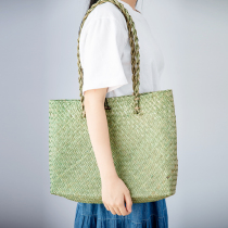 Natural handmade Preparation of hand containing Pack Grass woven bag for small frescoes 100 hitch Hay Weave Bag Single Shoulder Handbag