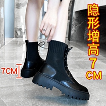 Martin Boots Woman Summer Thin black short boots Breathable Locomotive Thick bottom womens boots heightening womens shoes 2021 new