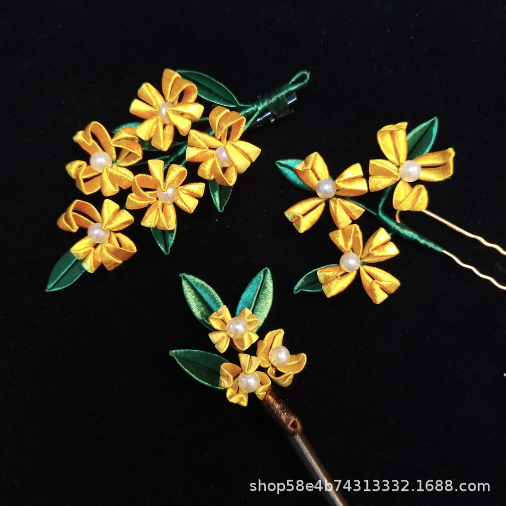 簪禾 缠花成品桂花木簪发夹盘发日常百搭古风汉服发簪（装饰簪）