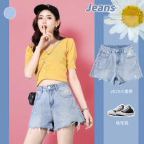 Denim shorts womens high waist loose 2020 Summer black thin wide legs a Korean version of tide ins small Daisy hot pants