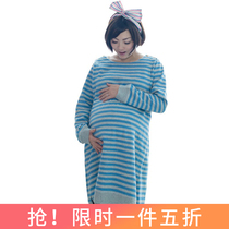 Japanese dog print pregnant women's home apparel after delivery Breast-grown pajamas spring and autumn long sleeve size