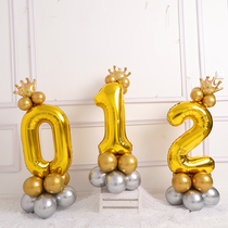 0 - 9 birthday digital balloon pillar road guide baby full moon 100 days decorate childrens anniversary party arrangement