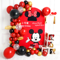 Minnimitch boy girl 100 days full moon balloon baby banquet arranged for one-year birthday decoration scene