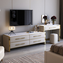 Light luxury TV cabinet dressing table integrated bedroom simple modern imported rock board high-end storage cabinet makeup table