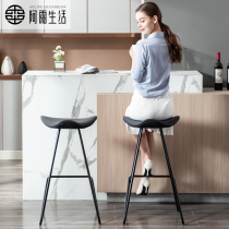 A rain life wrought iron bar stool Nordic bar stool home creative modern simple petal bar high stool