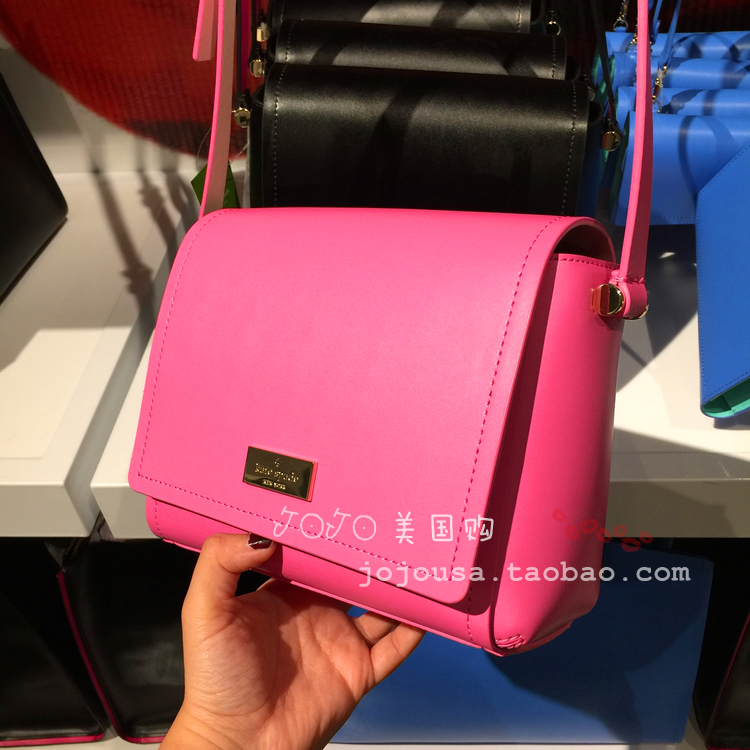 coach包美國代購 美國代購 KATE SPADE WKRU3945撞色亮牛皮翻蓋斜挎小方包avva coach