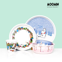 Finnish Mmin Anti-Fall Cutlery Suit Bamboo Fiber Environmental Protection Bowl Tray Anti Burn Cute Creative Home Parent-child Gift