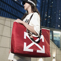 Short-distance travel shoulder travel bag male portable female large-capacity luggage bag shopping bag simple and lightweight fitness bag