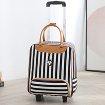 Hand-held trolley travel bag PU leather tug luggage bag Out bag put clothes Short trip boarding trolley bag
