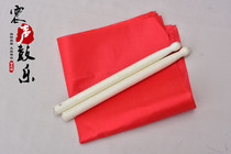 Hot selling drum set waist drum hall drumstick inch hammer small war drum stick performance book drum stick polished red silk square towel