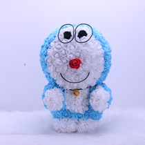 Rose bear transparent gift box DIY handmade foam forever flower unicorn rabbit puppy pvc plastic packaging box