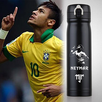 Neymar Brazil team less Memorial thermos Cup 304 stainless steel bouncing cover thermos pot water cup