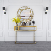 Nordic decoration entrance table Sofa back cabinet against the wall Long strips Simple side table end view marble shelf