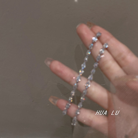 Hualu-Twilight Sparkling ~ Long Tassel Flash Diamond 고급 고급스러운 기질 INS 콜드 스타일 귀걸이 귀 클립 Hualu-Twilight Sparkling ~ Long Tassel Flash Diamond 고급 고급스러운 기질 INS 콜드 스타일 귀걸이 귀 클립