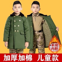 Military cotton coat military green children Winter thick warm boy female Net red baby child cold cotton padded jacket