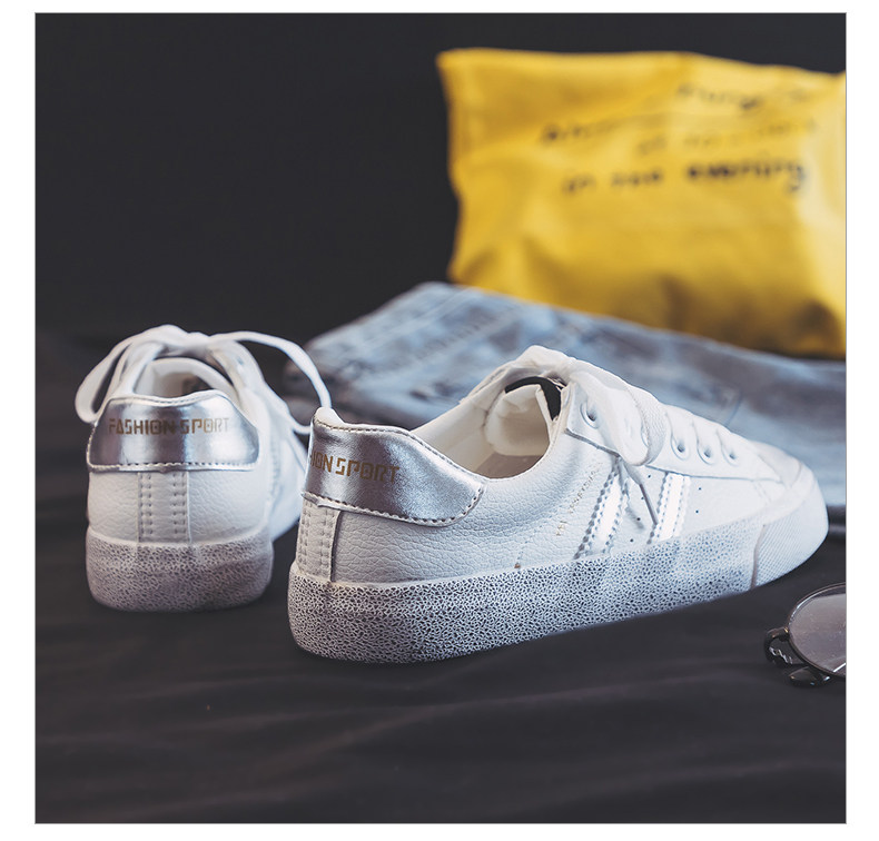 做旧脏脏鞋女2019春款百搭小白鞋女韩版ulzzang学生星星小脏鞋夏