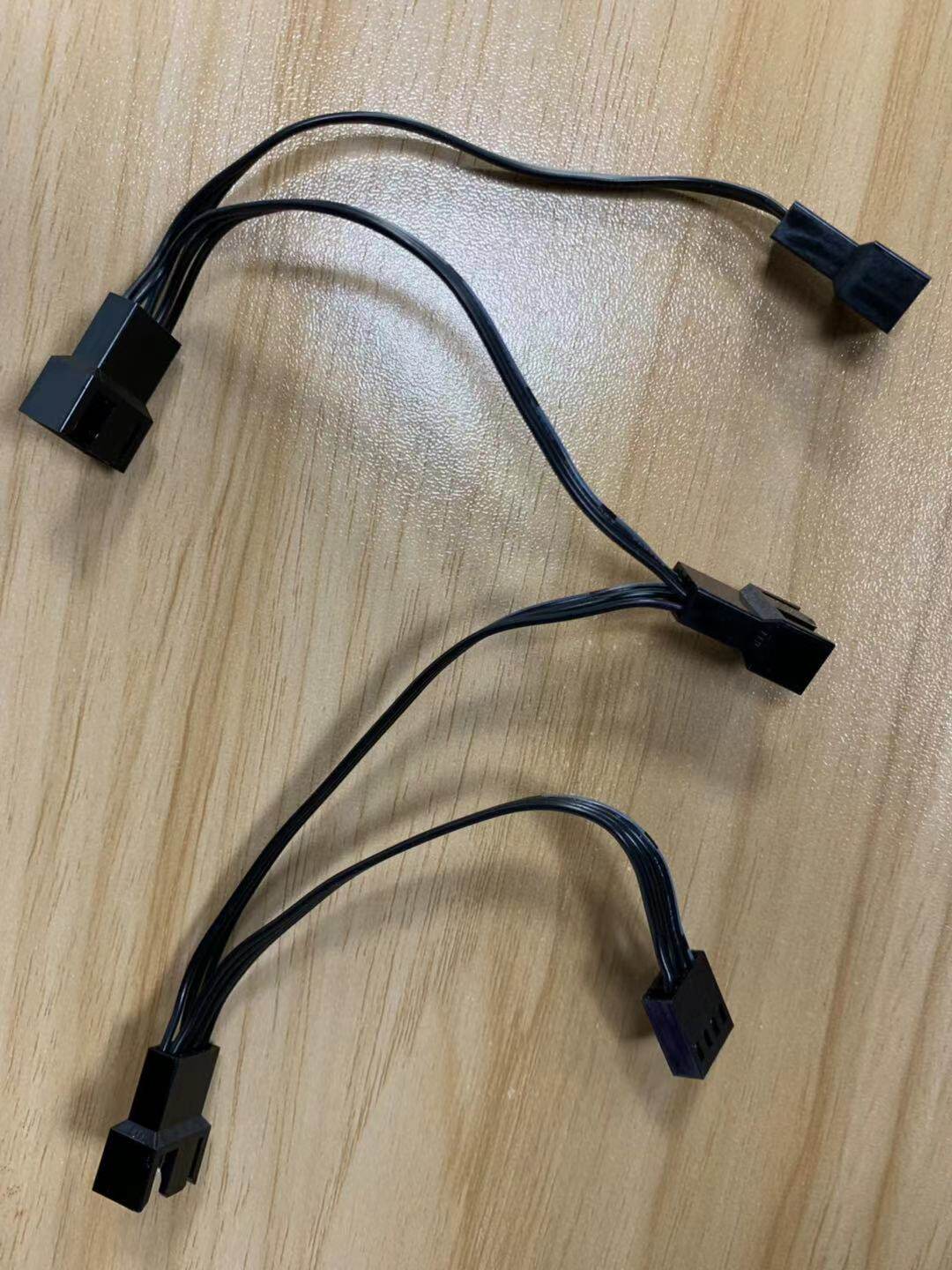 风扇延长线扩展线支持pwm温控 一分二/三 4pin/3pin风扇延长分线