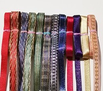 Free Home Gold Silver Silk Webbing Gold Weft Belt Embroidered Yarn Hair Accessories DIY silk with material Gentil lolita handmade