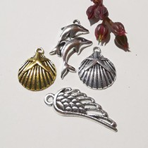 A30 Alloy Retro Dolphin Shells Angel Wings Haircut DIY material accessories bar Chirò Lolita Pendant