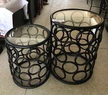 Promotional foreign trade original single Nordic simple style iron glass set two round a few sets out not only sell