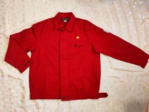 Petrochina anti-static red winter suit welder anti-scalding thickened hanging lining gas station oilfield double cotton