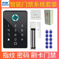 RONttiS electronic access control system Magnetic lock Fingerprint password ID card glass door lock Electric plug lock