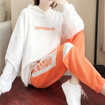 TOUCH MISS Hooded sweatshirt leggings TWO-piece sports suit Casual loose Western style womens autumn