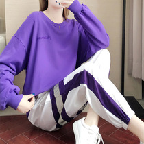TOUCH MISS sports suit womens fashion brand explosion spring and autumn fashion casual loose sweater running two-piece set women
