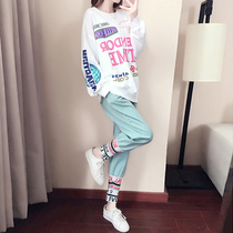 TOUCH MISS youth foreign style fashion trend sweater two-piece set 2020 new Korean version of sports and leisure suit women
