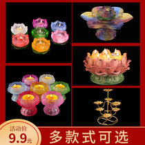 Seven color glazed crisp oil light lamp holder home lotus ghee oil lamp for the Buddha lamp Changming lamp oil lamp wax candle holder candle holder