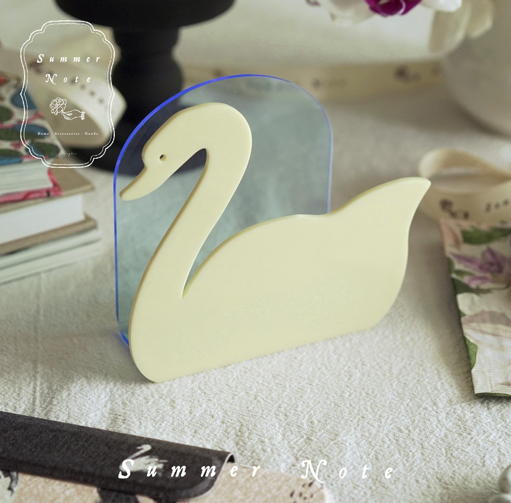 SummerNote) by the President of the Original swan elegant and small crowdsourced acrylic to sign this napkin containing swing shelve-Taobao