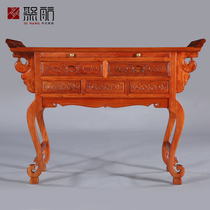 Poly Sail Red Wood Furniture All Myanmar Flowers Pear Wood Domestic Chinese Xuanguan Qiaotou Case for table teething A few Buddhist niches