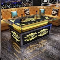 Custom KTV cabaret special corner deck Sofa coffee table Luminous stainless steel bar Colorful European winery k room