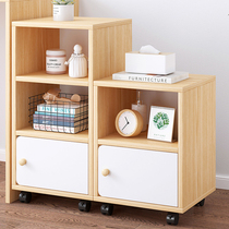 Desk side small bookshelf with wheel movable table Lower storage cabinet Office Easy shelf floor bookshelf on floor