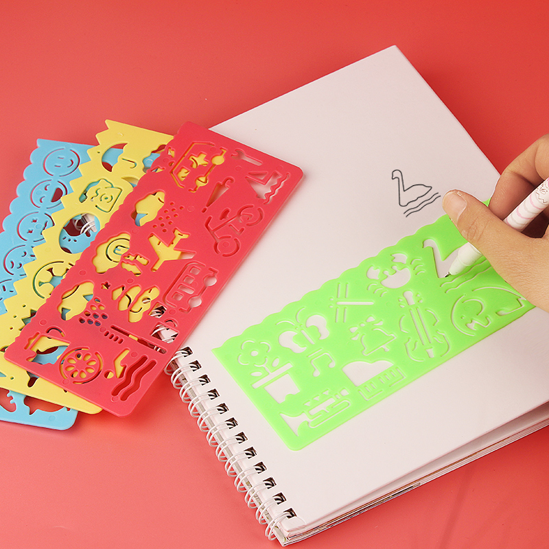 primary school students' hand-written newspaper template artifact wanhuaruer ruler stationery set a4 hand-drawn children's hollow painting template semi-finished material drawing template kindergarten pair function tabloid